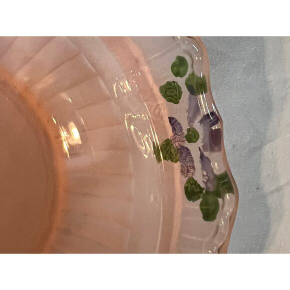 Vintage Pink Satin Glass with Hand Painting - Picture 8 of 12